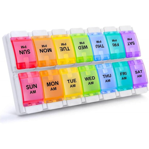 Other - AM PM Weekly Pill Organizer 2 Times A Day, Large Daily Pill Box Case 7 Day with